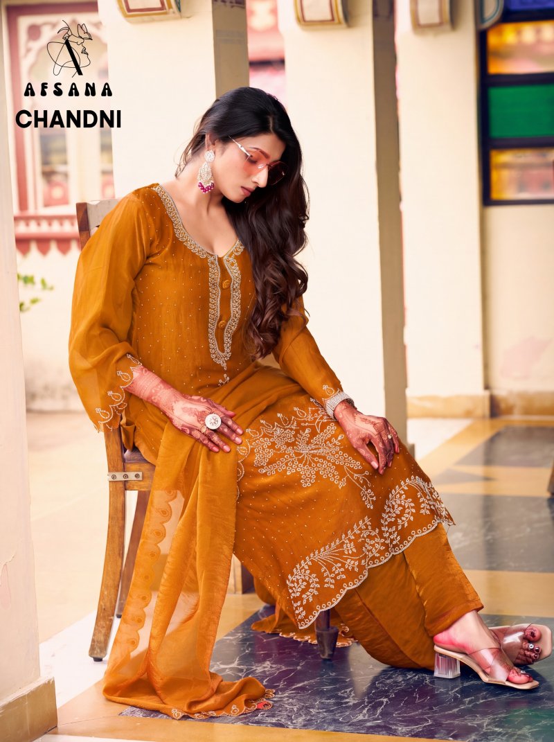 Chandni By Afsana Fandy Satin Readymade Salwar Kameez 